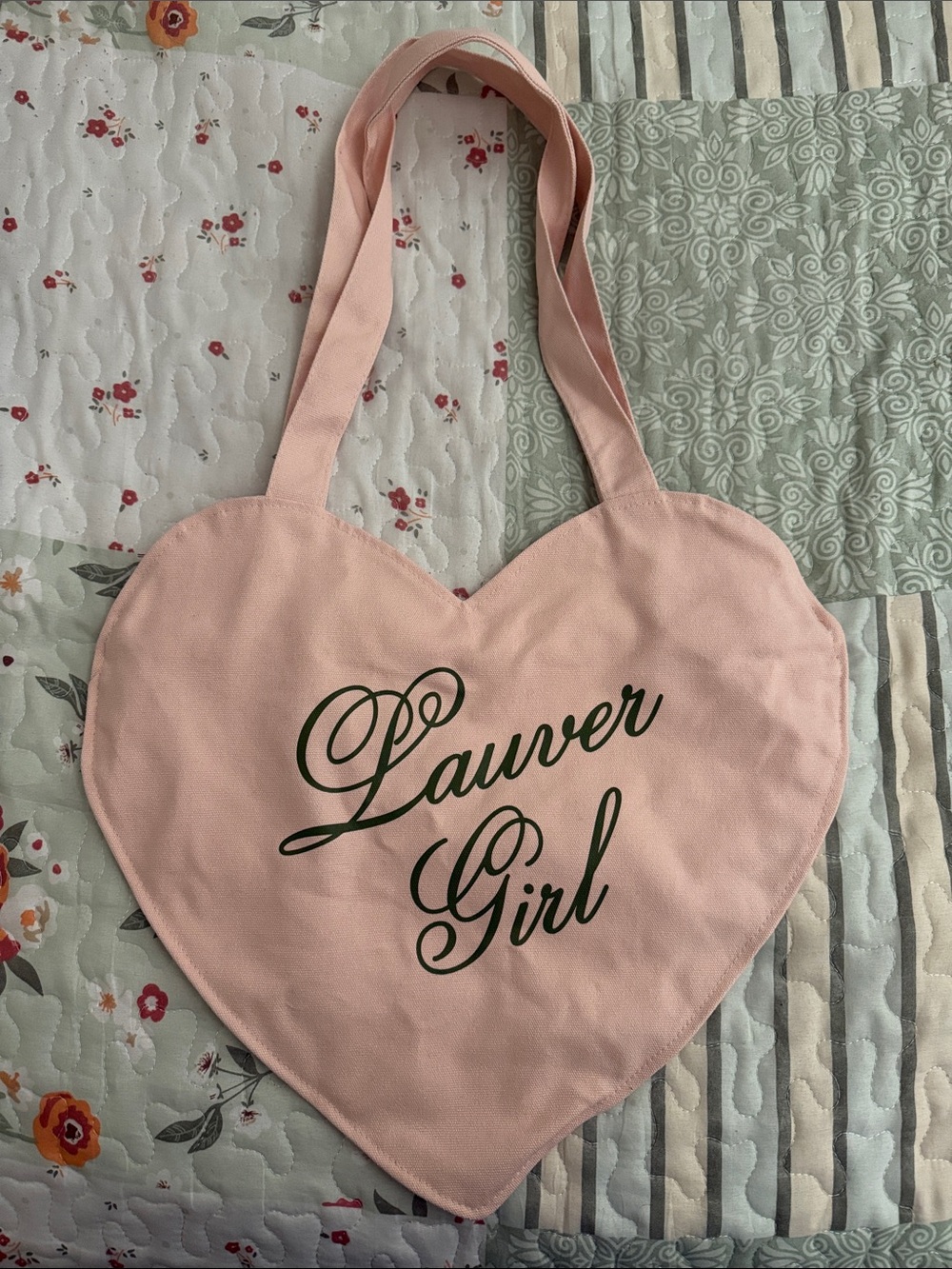 Laufey Pink Heart Tote Bag